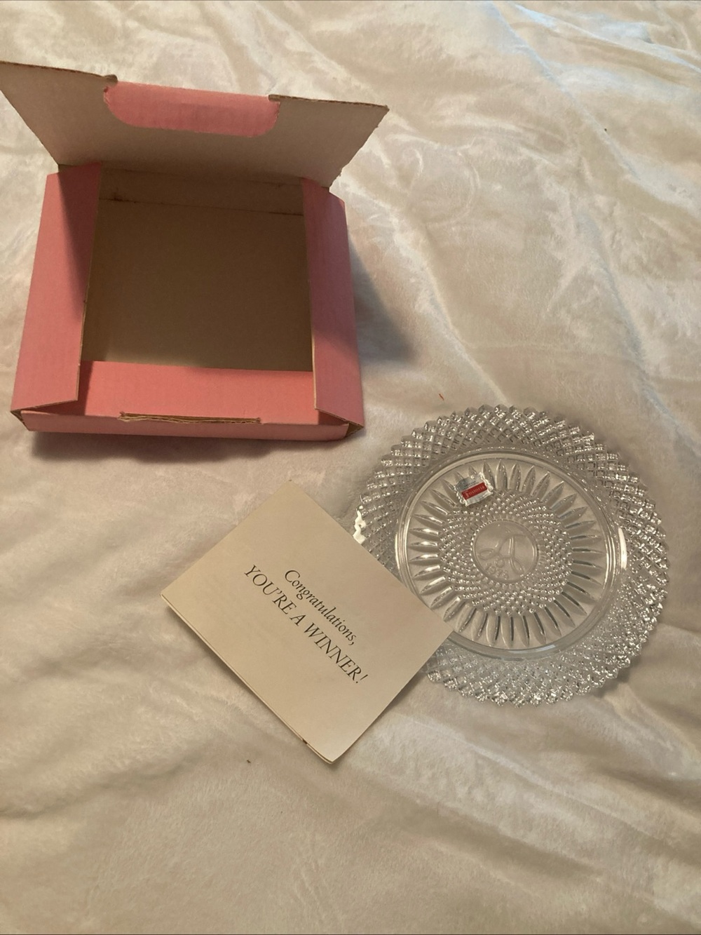 Fostoria Avon representative award plate.